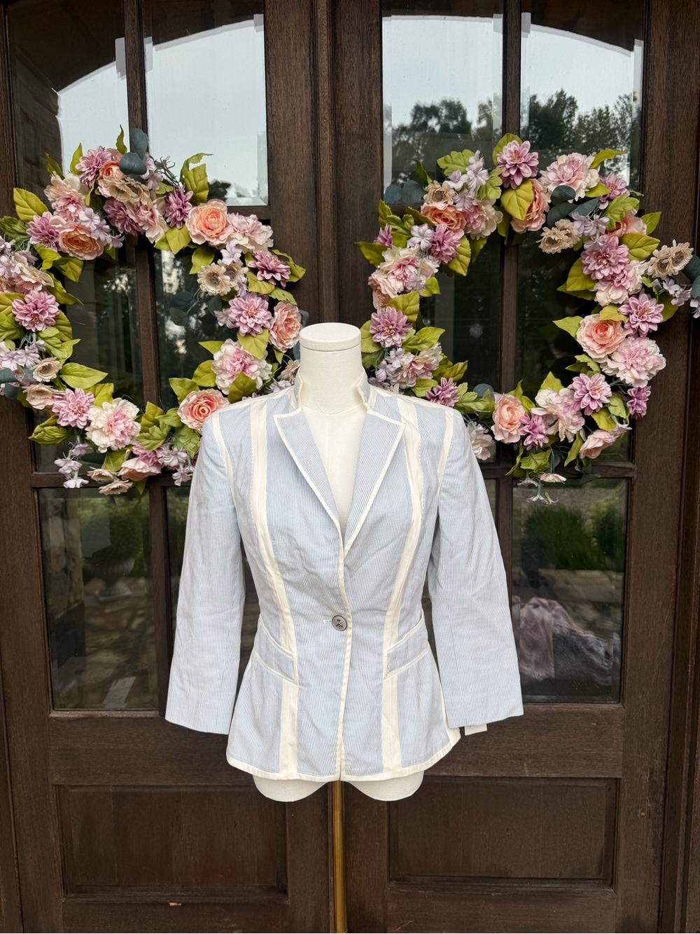 Abaete Light Blue Blazer with White Trim